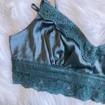 Teal blue satin lace cami bralette, brand new with tag Size M Photo 1
