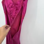 WDNY Magenta Silk Red Lace Midi Dress Formal Size 10 Y2k Pink Photo 6