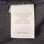 J Jill Black Embroidered Crew Neck Lightweight Cotton Blend Top Blouse Tunic M Size M Photo 3