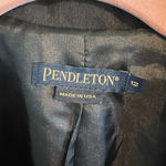 Pendleton  Wool Blazer Jacket Size 12 Charcoal Gray Black Photo 4