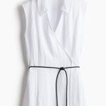 H&M White Mini Dress with Black Trim Photo 2