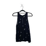 Old Navy Black & White Floral Print High Neck Swing Tank Top Photo 4