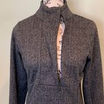 Kyodan  Women’s Small Mock Neck Pullover Sweater Gray Herringbone Tweed Photo 4