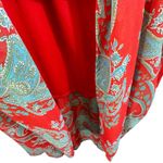 Kut From The Kloth  Orange Blue Paisley V-Neck Flowy Lined Midi Dress Size S Photo 4