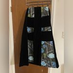 70s Chessa Davis quilt maxi skirt floral velvet Black Size M Photo 2