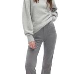 NWT The Gap SZ.26 High Rise Vegan Suede Retro ’70s Flare Jeans Pants Grey Gray Photo 3