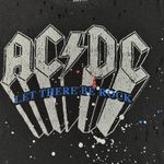 Chaser AC/DC Shirt Womens Small  Black Let There Be Rock Distressed Paint Tee Photo 12