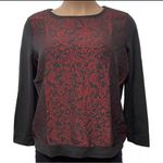 Loft   Black and Red Women's Top Sweater size M Photo 0