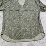 Athleta Women’s Zuma Printed Top Longsleeve V-Neck in Viper Shadow Olive XL Photo 3