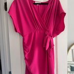 She & Sky Mini hot pink wrap dress Photo 0