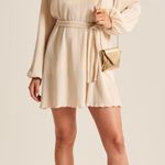 Abercrombie & Fitch Abercrombie Satin Plisse dress in Cream!  Photo 0