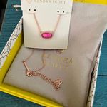 Kendra Scott Rose Gold with Magenta stone necklace new in pouch Photo 0