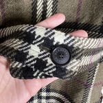 Burberry Sz 2 Wool Nova Check Button Front Jacket Mid Length Green Photo 2