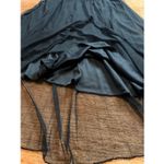 Women’s Black Mesh Pleated Midi Skirt Lined Elastic Waist XS,S, M Photo 3