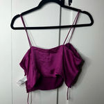ZARA NWT  Pink Cropped Ruched Tank Size Small Photo 3