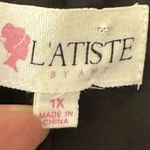 L'ATISTE  Black Ref Floral Blazer Collared neckline Long sleeves SZ 1X #2210 Photo 6