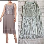 Alex Evenings Sequins Silver Wedding Sheath Dress Plus Size 24W Photo 1