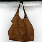 Sundance Leather Shoulder Bag Purse Zip Closure Lined Solid Casual Tan One Size Brown Photo 9