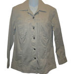 Chico's Additions Vintage Khaki Beige Twill Stretch Jacket Size 0 Small Photo 0