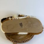 Bebe  Cow Print Fuzzy Slippers Size 6 Faux Fur Rhinestone Logo NWT Photo 5