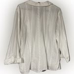 JM Collection  White Button-Down Lace Shirt Photo 1