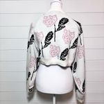 Duchamp Rose Floral‎ Printed Knit Wide Sleeve Shrug Neutral Size L/XL White Photo 2