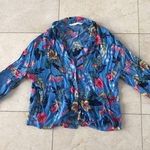 ZARA  Trafaluc Floral Longsleeve Button Down Sz M Photo 0