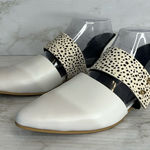Anthropologie ALL BLACK Anthro Shoes Woman white Jungle Band D'Orsay Leather Pointed Flats 6 Photo 0