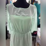 Everly Mint green dress ideal for summer with transparent neckline and sleeves Photo 3