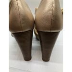 Banana Republic Womens size 10 champagne metallic open toe Wedge Photo 5