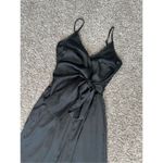 Petal and Pup black satin wide leg faux wrap jumpsuit silky elegant flowy size XS Photo 8