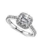 Boutique 2ct‎ Pave Halo Round Platinum Silver Diamond Engagement Ring, Sz 10 Photo 3