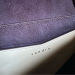 Sandro  White Gold Leather Perforated Peoria Crossbody Photo 4