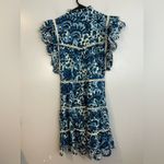 House of Harlow Melba Blue Floral Ruffle Button Front Sleeveless Mini Dress XS Photo 6