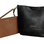Calvin Klein Black and Brown Crossbody and Wristlet Photo 0