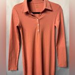 Aerie  ribbed Henley dress with collar, size small, orange, brand new! Photo 2