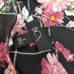 BCX Cold-Shoulder Black And White Plaid Floral Short Sleeve Top Size Small Photo 6