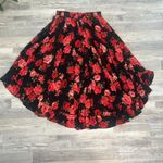 Torrid NWT Hi Low Black Red Rose Chiffon Maxi Skirt S27 Photo 7