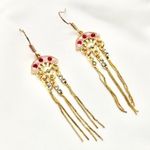 Japanese Fan Earrings Gold Photo 1
