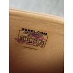 Sorel  Cameron Cork Wedge Heel Slip On Sandals Leather Tan Beige Shoes Size 10.5 Photo 2