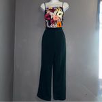 Retro Stage New w Tags Floral Green Holiday Christmas Jumpsuit Womens Small Photo 3