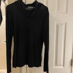 James Perse  Black Cowl Neck Long Sleeve Blouse size 4/XL Photo 1