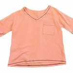 None Gauzy pink boxy short sleeve Sleep top with front pocket Size Large Photo 0