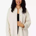Madewell Womens Ponte Oversized Shirt Jacket Button Front Ivory XS Photo 0