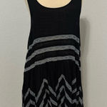 Free People  Black and Gray Zigzag Chemise Photo 0
