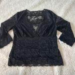 Guess NWT  Womens Lace V Neck Long Sleeve in Black Size Large Photo 1