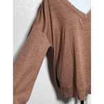 Dear John  Distressed Neck and Cuff Rust Orange V Neck Sweater Large Photo 3