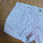 Old Navy White and Red Floral Print Shorts Size 2 Photo 1