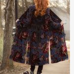 ZARA Floral Velvet Long Kimono Open Cardigan Robe Boho Artisan Sz M Blogger Fav Photo 2