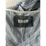 Reformation  Women’s Angela Wrap Mini Dress 100% Linen Stripped Size S Small Photo 2